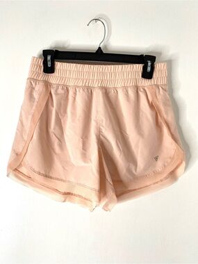 YogaSmoga Peach Pink High Rise Mesh Trim Athletic Running Shorts